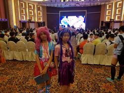 Size: 1024x768 | Tagged: safe, pinkie pie, starlight glimmer, human, g4, canton, canton cn bronycon, china, china ponycon, clothes, cosplay, costume, guangzhou, irl, irl human, photo