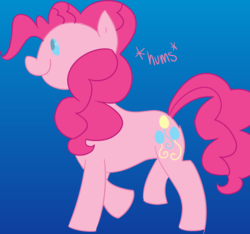 Size: 700x655 | Tagged: safe, artist:pansyseed, pinkie pie, earth pony, pony, g4, blue background, female, simple background, solo, walking
