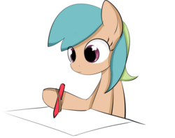 Size: 845x665 | Tagged: artist needed, safe, oc, oc only, earth pony, pony, 4chan, drawthread, hoof hold, paper, solo