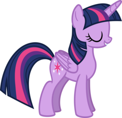 Size: 5000x4845 | Tagged: safe, artist:lman225, twilight sparkle, alicorn, pony, g4, maud pie (episode), absurd resolution, eyes closed, female, mare, simple background, smiling, solo, transparent background, twilight sparkle (alicorn), vector