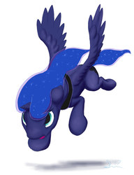 Size: 1006x1310 | Tagged: safe, artist:stillwaterspony, princess luna, alicorn, pony, g4, female, leaping, solo