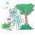 Size: 750x750 | Tagged: safe, artist:cosmalumi, oc, oc only, oc:lucy, butterfly, pony, bush, glass pony, rock, solo, tree