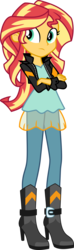 Size: 3000x10136 | Tagged: safe, artist:uponia, sunset shimmer, equestria girls, equestria girls specials, g4, my little pony equestria girls: dance magic, absurd resolution, boots, clothes, crossed arms, female, high heel boots, jacket, leather jacket, pants, shoes, simple background, solo, transparent background, vector