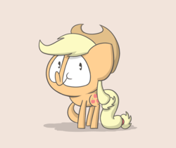 Size: 1280x1078 | Tagged: safe, artist:switchy, applejack, earth pony, pony, g4, female, hat, mare, solo, standing, tan background