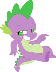 Size: 2812x3587 | Tagged: safe, artist:porygon2z, spike, dragon, g4, princess spike, belly, high res, male, simple background, solo, teeth, transparent background, vector