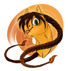 Size: 1312x1381 | Tagged: safe, artist:nekokote, oc, oc only, earth pony, pony, braid, female, mare, solo, tongue out