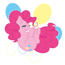 Size: 800x800 | Tagged: safe, artist:anzicorn, pinkie pie, earth pony, pony, g4, cutie mark background, female, simple background, smiling, solo, transparent background