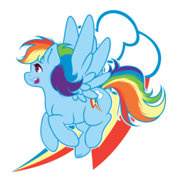 Size: 800x800 | Tagged: safe, artist:anzicorn, rainbow dash, pegasus, pony, g4, cutie mark background, female, flying, simple background, smiling, solo, transparent background