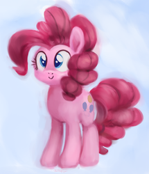 Size: 2014x2342 | Tagged: safe, artist:aemuhn, pinkie pie, earth pony, pony, g4, abstract background, atg 2017, female, high res, mare, newbie artist training grounds, smiling, solo