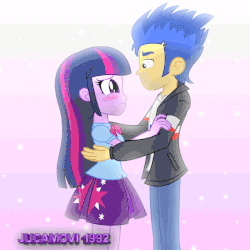 Size: 800x800 | Tagged: safe, artist:jucamovi1992, flash sentry, twilight sparkle, human, equestria girls, g4, animated, cute, diasentres, duo, female, gif, kiss on the lips, kissing, male, ship:flashlight, shipping, straight, twiabetes