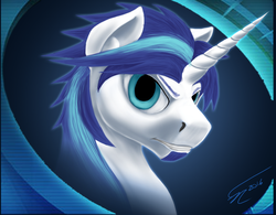 Size: 1920x1500 | Tagged: safe, artist:althyra-nex, shining armor, pony, g4, andrew francis, bust, crossover, facial hair, hot wheels, male, portrait, solo, vert wheeler, voice actor joke
