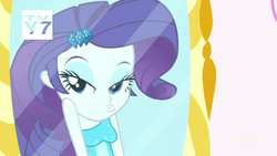 Size: 1366x768 | Tagged: safe, screencap, rarity, eqg summertime shorts, equestria girls, g4, make up shake up, breasts, cute, discovery family logo, duckface, fall formal outfits, kissy face, mirror, raribetes, tv rating, tv-y7