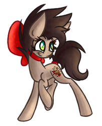 Size: 1522x1873 | Tagged: safe, artist:nekro-led, oc, oc only, oc:choco mocca, earth pony, pony, cutie mark, freckles, ribbon, simple background, solo, tail band, white background