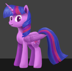 Size: 850x836 | Tagged: safe, artist:sycreon, twilight sparkle, alicorn, pony, g4, female, gray background, mare, simple background, solo, twilight sparkle (alicorn)