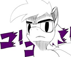 Size: 998x800 | Tagged: safe, artist:gamerbro360, pony, jojo's bizarre adventure, looking at you, meme, menacing, simple background, sketch, solo, stare, white background, ゴ ゴ ゴ
