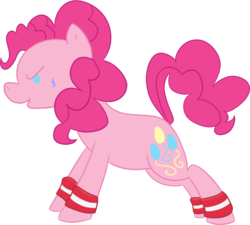 Size: 700x629 | Tagged: safe, artist:pansyseed, pinkie pie, earth pony, pony, g4, atg 2016, exercise, female, leg warmers, newbie artist training grounds, simple background, solo, transparent background