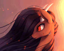 Size: 698x550 | Tagged: safe, artist:rodrigues404, oc, oc only, pony, animated, bust, cinemagraph, gif, horn, multiple horns, portrait, slit pupils, solo