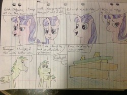Size: 2592x1936 | Tagged: safe, artist:didgereethebrony, starlight glimmer, oc, oc:didgeree, pony, g4, lined paper, ship, traditional art