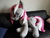 Size: 2880x2160 | Tagged: safe, artist:sakusay, oc, oc only, oc:hired gun, earth pony, pony, fallout equestria, fallout equestria: heroes, earth pony oc, female, grumpy, high res, irl, life size, mare, photo, plushie, solo