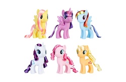 Size: 1600x1040 | Tagged: safe, applejack, fluttershy, pinkie pie, rainbow dash, rarity, twilight sparkle, alicorn, pony, g4, irl, mane six, photo, toy, twilight sparkle (alicorn)