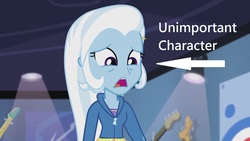 Size: 1272x716 | Tagged: safe, trixie, equestria girls, g4, abuse, background pony strikes again, blatant lies, op is a duck, op is trying to start shit, sad, trixiebuse