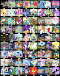 Size: 1625x2050 | Tagged: safe, edit, edited screencap, screencap, all aboard, apple bloom, applejack, berry punch, berryshine, big macintosh, blues, bon bon, bulk biceps, button mash, carrot top, cheerilee, daring do, derpy hooves, discord, dj pon-3, filthy rich, fluttershy, fuzzy slippers, gabby, golden harvest, hard hat (g4), lemon hearts, lyra heartstrings, mayor mare, microchips, minuette, mistress marevelous, moondancer, noteworthy, octavia melody, photo finish, pinkie pie, prince blueblood, prince rutherford, princess cadance, princess celestia, princess flurry heart, princess luna, rainbow dash, rarity, rumble, sci-twi, scootaloo, scorpan, señor huevos, shining armor, snips, spike, spitfire, star swirl the bearded, starlight glimmer, steamer, sunset shimmer, sweetie belle, sweetie drops, the headless horse, timber spruce, twilight sparkle, twinkleshine, vinyl scratch, alicorn, griffon, headless horse, human, pegasus, pony, saddle arabian, tatzlwurm, timber wolf, unicorn, yak, 28 pranks later, a canterlot wedding, a flurry of emotions, acadeca, amending fences, brotherhooves social, call of the cutie, campfire tales, castle sweet castle, do princesses dream of magic sheep, dungeons and discords, equestria games (episode), equestria girls, equestria girls (movie), every little thing she does, family appreciation day, feeling pinkie keen, filli vanilli, flight to the finish, fluttershy leans in, friendship is magic, green isn't your color, hearth's warming eve (episode), hurricane fluttershy, it's about time, legend of everfree, lesson zero, make new friends but keep discord, maud pie (episode), mirror magic, movie magic, newbie dash, on your marks, party pooped, ponyville confidential, power ponies (episode), ppov, princess twilight sparkle (episode), rainbow rocks, read it and weep, scare master, simple ways, sisterhooves social, sleepless in ponyville, slice of life (episode), spike at your service, stare master, stranger than fan fiction, swarm of the century, sweet and elite, the best night ever, the cart before the ponies, the cutie map, the fault in our cutie marks, the last roundup, the return of harmony, three's a crowd, twilight's kingdom, winter wrap up, spoiler:eqg specials, /3/, /a/, /aco/, /adv/, /an/, /asp/, /b/, /bant/, /biz/, /c/, /cgl/, /ck/, /cm/, /co/, /d/, /diy/, /e/, /f/, /fa/, /fit/, /g/, /gd/, /gif/, /h/, /his/, /hm/, /hr/, /hs/, /i/, /ic/, /int/, /jp/, /k/, /lgbt/, /lit/, /m/, /mlp/, /mu/, /n/, /news/, /o/, /out/, /p/, /po/, /pol/, /qa/, /qst/, /r/, /r9k/, /s/, /s4s/, /sci/, /soc/, /sp/, /t/, /tg/, /toy/, /trash/, /trv/, /tv/, /u/, /v/, /vg/, /vip/, /vp/, /vr/, /w/, /wg/, /wsg/, /wsr/, /x/, /y/, 4chan, animated, background human, background pony, cancer pony, chart, colt, female, geode of telekinesis, gif, headless, hearts and hooves day, humane five, humane seven, humane six, magical geodes, male, power ponies, tags galore, twilight sparkle (alicorn), unicorn twilight, wall of tags, welcome princess celest