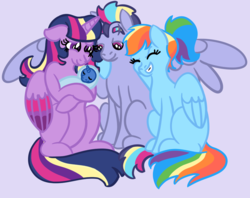 Size: 917x725 | Tagged: safe, artist:artisticape, rainbow dash, twilight sparkle, oc, alicorn, pegasus, pony, g4, female, lesbian, magical lesbian spawn, mare, offspring, parent:rainbow dash, parent:twilight sparkle, parents:twidash, ship:twidash, shipping, twilight sparkle (alicorn)