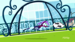 Size: 1280x720 | Tagged: safe, screencap, crystal lullaby, equestria girls, g4, my little pony equestria girls: summertime shorts, steps of pep, background human, female, football, solo