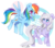 Size: 771x675 | Tagged: safe, artist:silvah-chan, rainbow dash, oc, oc:silver breeze, pony, g4