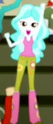 Size: 167x387 | Tagged: safe, screencap, crimson napalm, normal norman, paisley, toe-tapper, equestria girls, g4, my little pony equestria girls: summertime shorts, steps of pep, background human, cropped