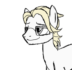 Size: 1000x958 | Tagged: safe, artist:pablote, oc, oc only, oc:parchment bleach, earth pony, pony, glasses, male, smug, solo, stallion