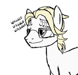 Size: 1000x958 | Tagged: safe, artist:pablote, edit, oc, oc only, oc:parchment bleach, earth pony, pony, eyebrow wiggle, glasses, male, smug, solo, stallion