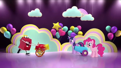 Size: 1136x640 | Tagged: safe, pinkie pie, twilight sparkle, alicorn, pony, g4, happy meal, party cannon, twilight sparkle (alicorn), youtube link