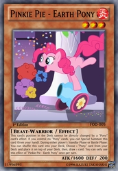 Size: 813x1185 | Tagged: safe, edit, edited screencap, screencap, pinkie pie, earth pony, pony, g4, sweet and elite, card game, female, party cannon, solo, tcg editor, trading card edit, yu-gi-oh!, yugioh card