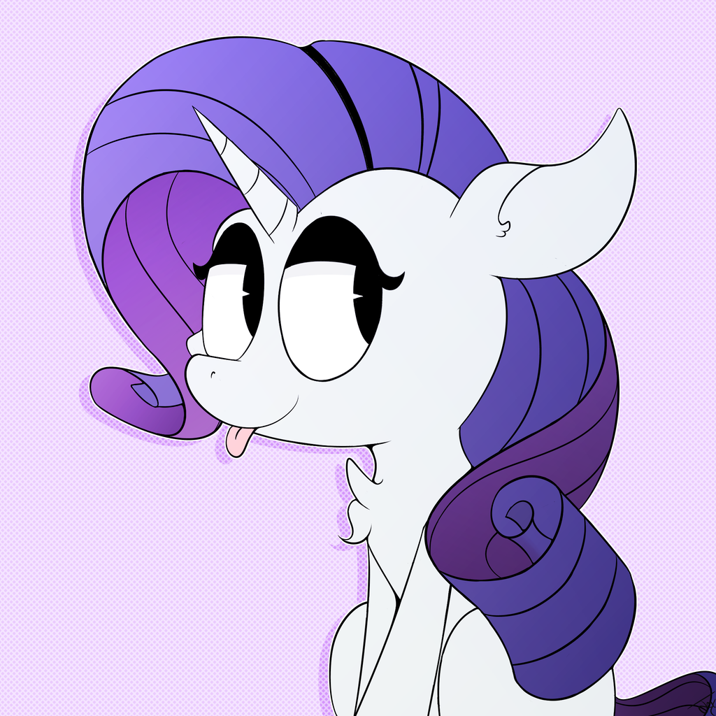 Safe Artist Goldenled Rarity Pony Female Solo Tongue Out Derpibooru