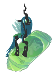 Size: 1035x1380 | Tagged: safe, artist:trini-mite, queen chrysalis, starlight glimmer, changeling, changeling queen, pony, unicorn, g4, cocoon, female, former queen chrysalis, hilarious in hindsight, kidnapped, mare, revenge, simple background, starlight vs chrysalis, transparent background