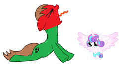 Size: 1026x586 | Tagged: safe, princess flurry heart, oc, oc:ian, pony, g4, angry, red face, screaming, tongue out