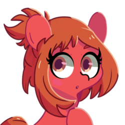 Size: 700x700 | Tagged: safe, artist:turtlefarminguy, earth pony, pony, :o, blushing, cute, female, looking at you, mare, my hero academia, ochako uraraka, open mouth, ponified, quirked pony, simple background, solo, transparent background, wide eyes