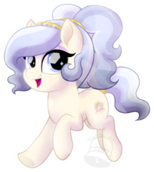 Size: 600x673 | Tagged: safe, artist:tambelon, oc, oc only, oc:opalescent pearl, crystal pony, pony, female, looking at you, mare, simple background, solo, transparent background, watermark