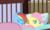 Size: 2909x1743 | Tagged: safe, artist:babyshy, fluttershy, rainbow dash, pony, g4, age regression, baby, baby pony, burrito, crib, cute, dashabetes, foal, pony pillow, rope, show accurate, shyabetes, sleeping, tied up, younger