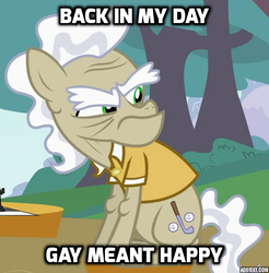 Size: 546x556 | Tagged: safe, edit, edited screencap, screencap, geri, pony, g4, my little pony: friendship is magic, the cutie pox, clothes, have a gay old time, image macro, male, meme, solo