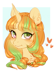 Size: 2316x3000 | Tagged: safe, artist:aphphphphp, oc, oc only, pony, unicorn, bust, female, heart, high res, mare, portrait, solo