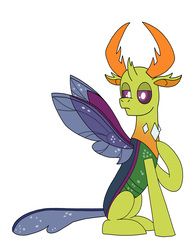 Size: 3000x4000 | Tagged: safe, artist:uniqueskd, thorax, changedling, changeling, g4, king thorax, male, simple background, sitting, solo