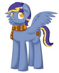 Size: 813x1002 | Tagged: safe, artist:hartenas, oc, oc only, oc:rent coin, pony, clothes, scarf, simple background, solo