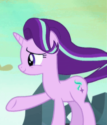 Size: 291x338 | Tagged: safe, screencap, starlight glimmer, pony, g4, to where and back again, animated, female, gif, hooves, wind