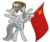 Size: 10000x8333 | Tagged: safe, artist:besttubahorse, oc, oc only, oc:zippy snips, pegasus, pony, g4, absurd resolution, bipedal, clothes, female, flag, hammer and sickle, hat, hoof hold, mare, simple background, solo, soviet flag, soviet union, spread wings, transparent background, ushanka, vector, wings