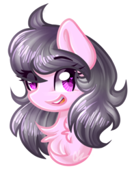 Size: 611x781 | Tagged: safe, artist:sketchyhowl, oc, oc only, oc:sweet tune, earth pony, pony, bust, female, mare, portrait, simple background, solo, transparent background