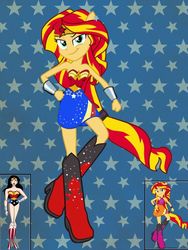 Size: 768x1024 | Tagged: safe, sunset shimmer, equestria girls, g4, bare shoulders, female, sleeveless, solo, strapless, wonder woman