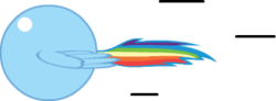 Size: 311x115 | Tagged: safe, artist:mega-poneo, rainbow dash, pegasus, pony, g4, ball, crossover, female, mare, motion lines, rainball, rolling, simple background, solo, spin dash, spread wings, transparent background, wings
