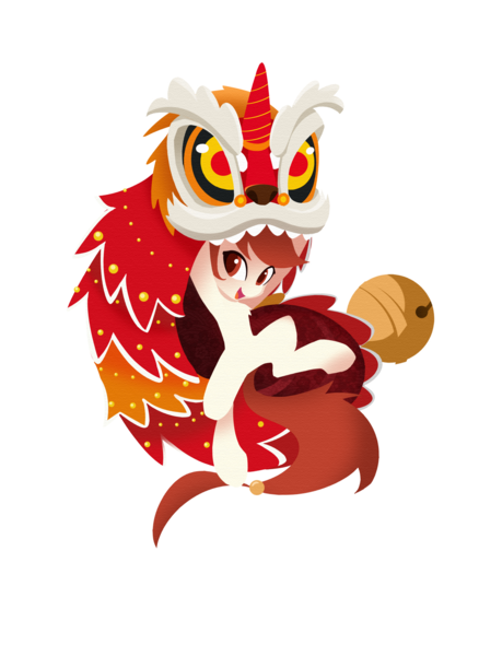 1478869 Artist L8lhh8086 China Chinese Earth Pony Female Lion Dance Mare Oc Oc Only Pony Safe Simple Background Solo Transparent Background Derpibooru